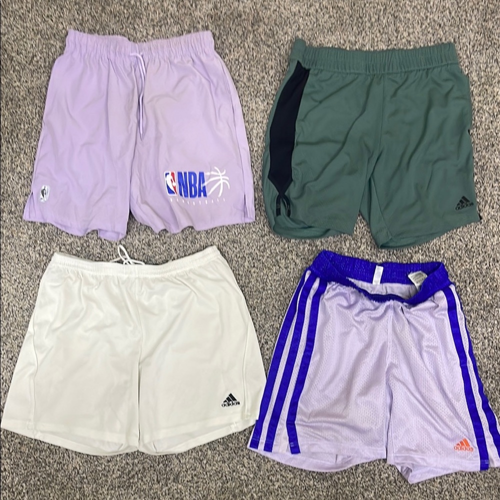 Adidas and NBA Shorts bundle (M and L but fit like a short L)